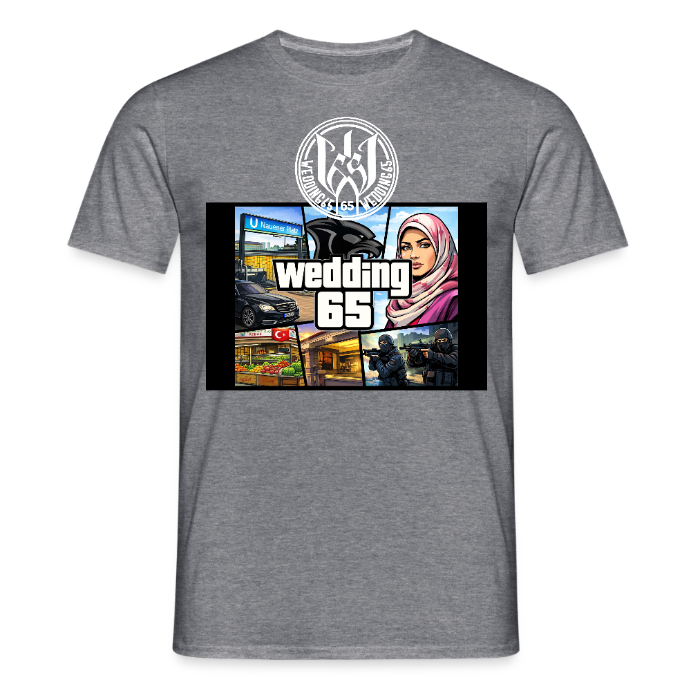 Männer Wedding65 Nauner Panther T-Shirt - Graphit meliert