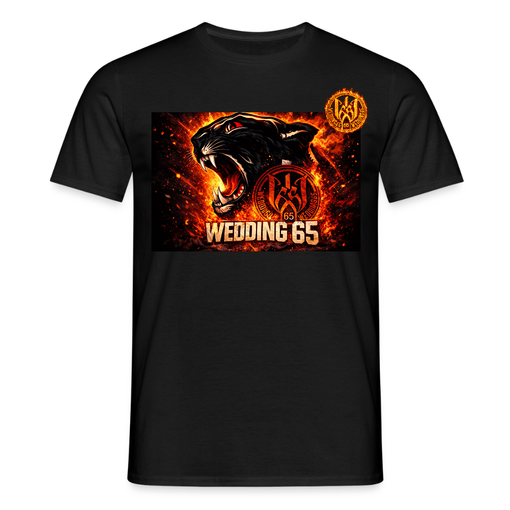 Fire Panther Wedding65 Männer T-Shirt - Schwarz
