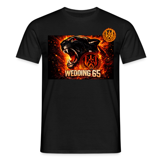 Fire Panther Wedding65 Männer T-Shirt - Schwarz