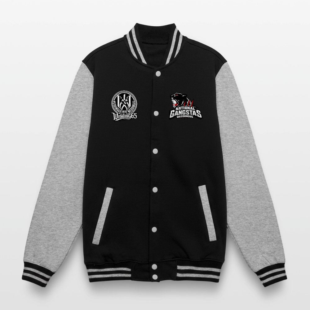 W65 Wedding65 College-Sweatjacke - Schwarz/Grau meliert