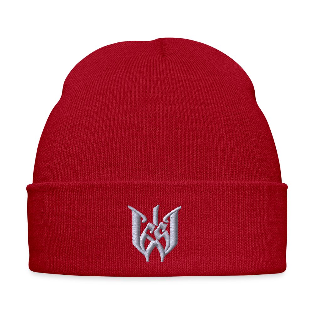 Wedding65 Bestickte Wintermütze - klassisch Rot