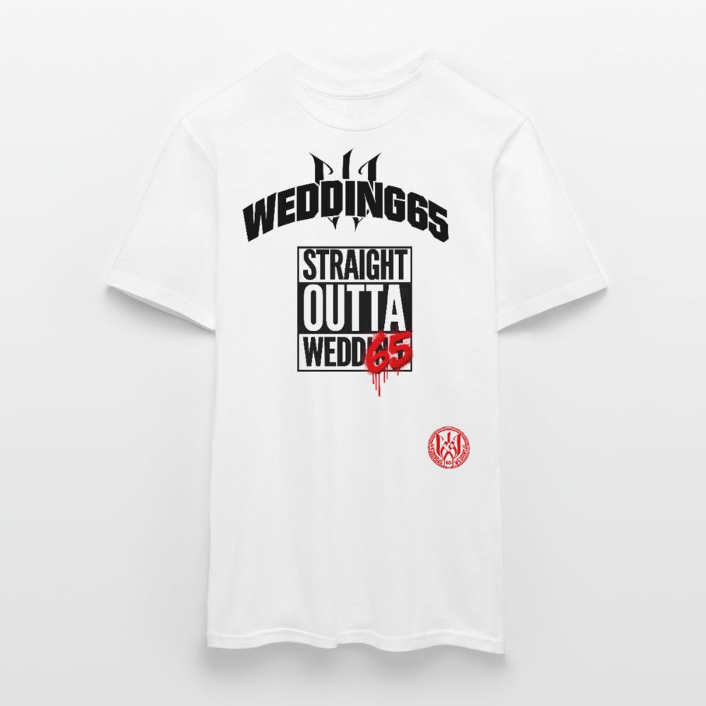 Straight Fill Wedding65 Männer T-Shirt - Weiß