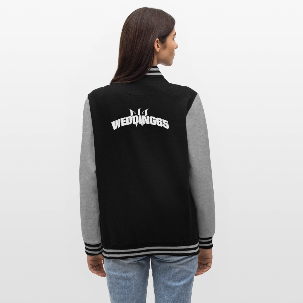 W65 Wedding65 College-Sweatjacke - Schwarz/Grau meliert