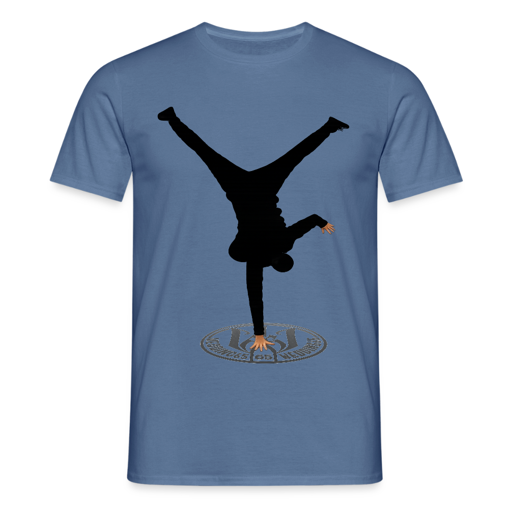 White Logo Breakdancer Mesutman Wedding65 Männer T-Shirt - Taubenblau 