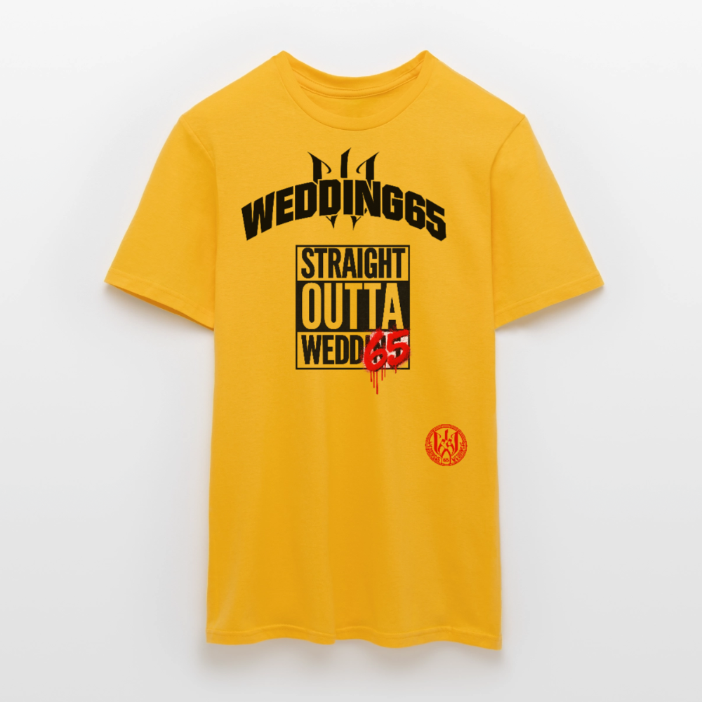 Straight Fill Wedding65 Männer T-Shirt - Gelb