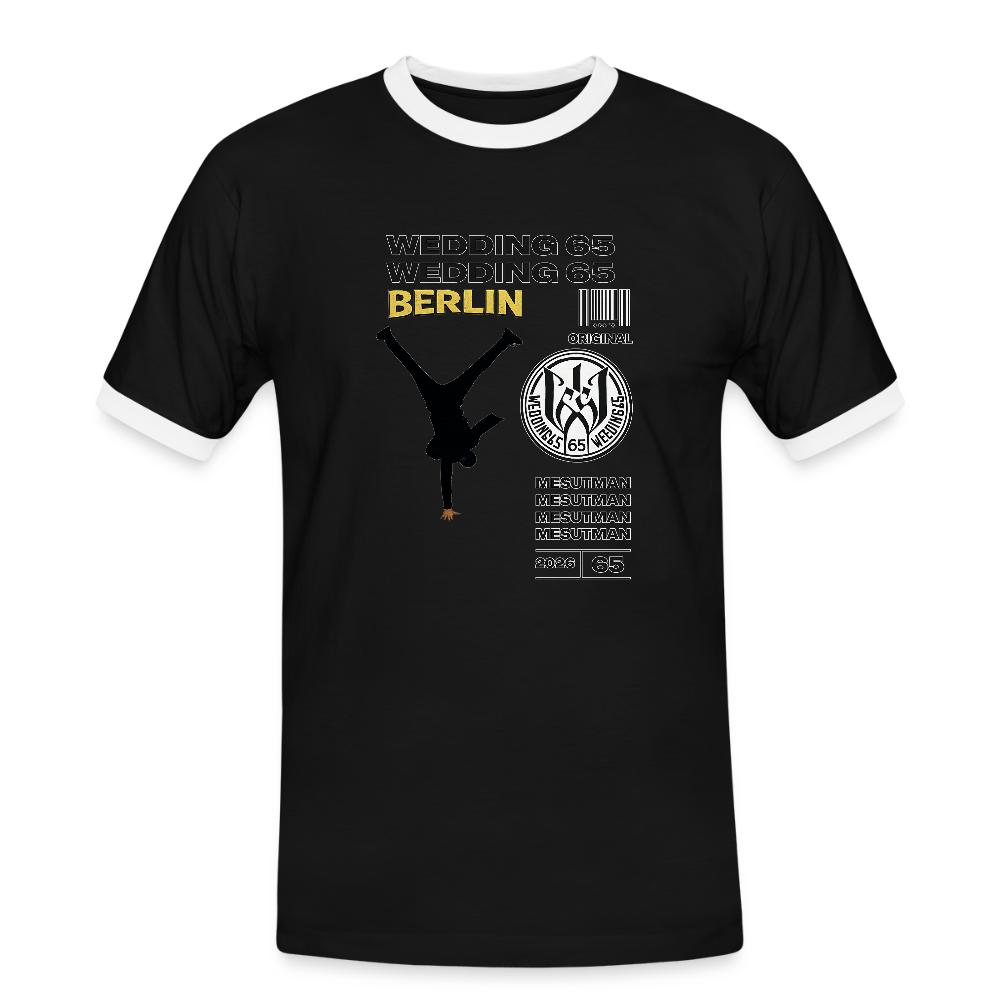 2026 Mesutman Wedding 65 Männer Kontrast-T-Shirt - Schwarz/Weiß