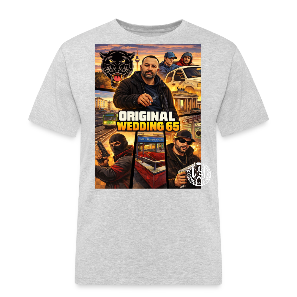 GTA Wedding65 Männer Streetwear T-Shirt - Grau meliert