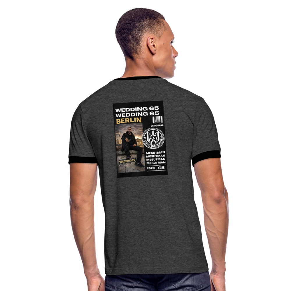 Mesutman Wedding 65 Männer Kontrast-T-Shirt - Anthrazit/Schwarz