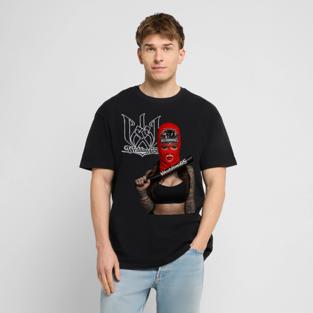 Red Baseball Wedding65 Heavy Oversize T-Shirt - Schwarz