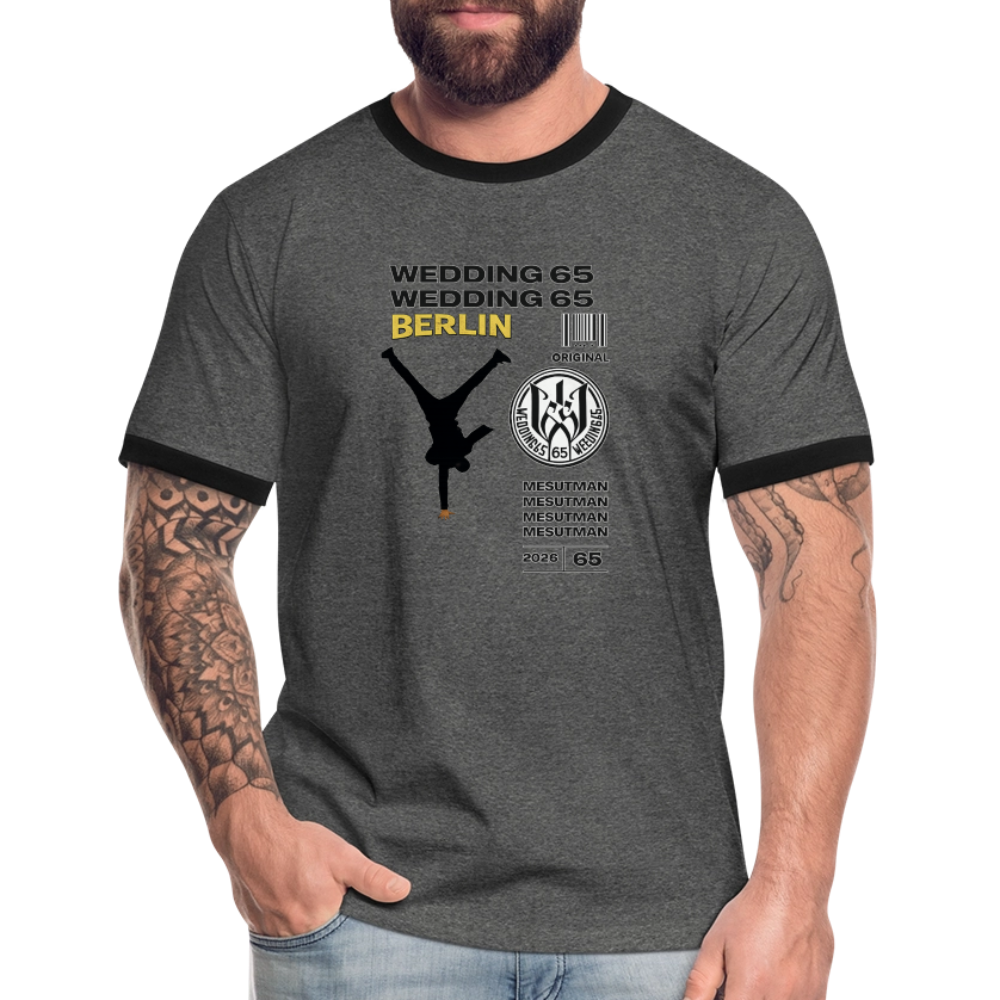 2026 Mesutman Wedding 65 Männer Kontrast-T-Shirt - Anthrazit/Schwarz