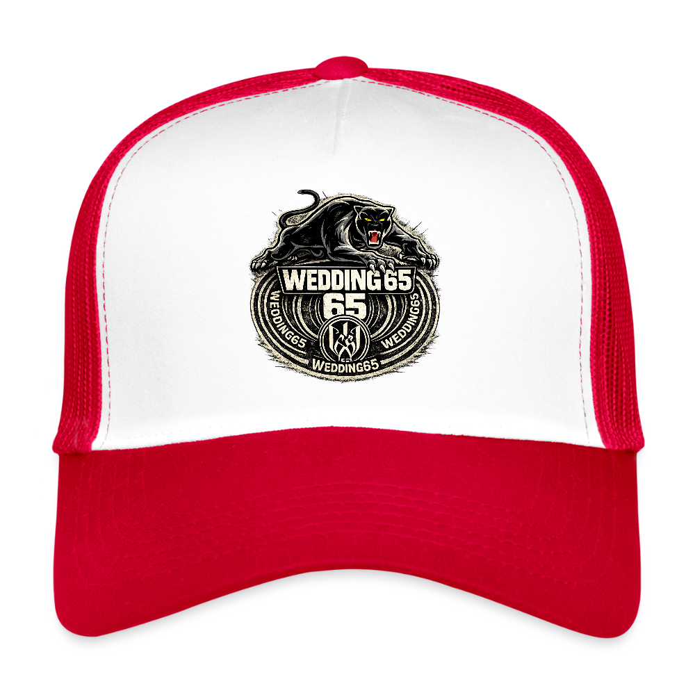 Wedding  65 Panther Berlin Trucker Cap - Weiß/Rot