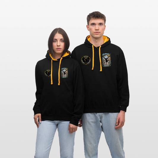 Wedding65 Kombo Kontrast-Hoodie - Schwarz/Gold