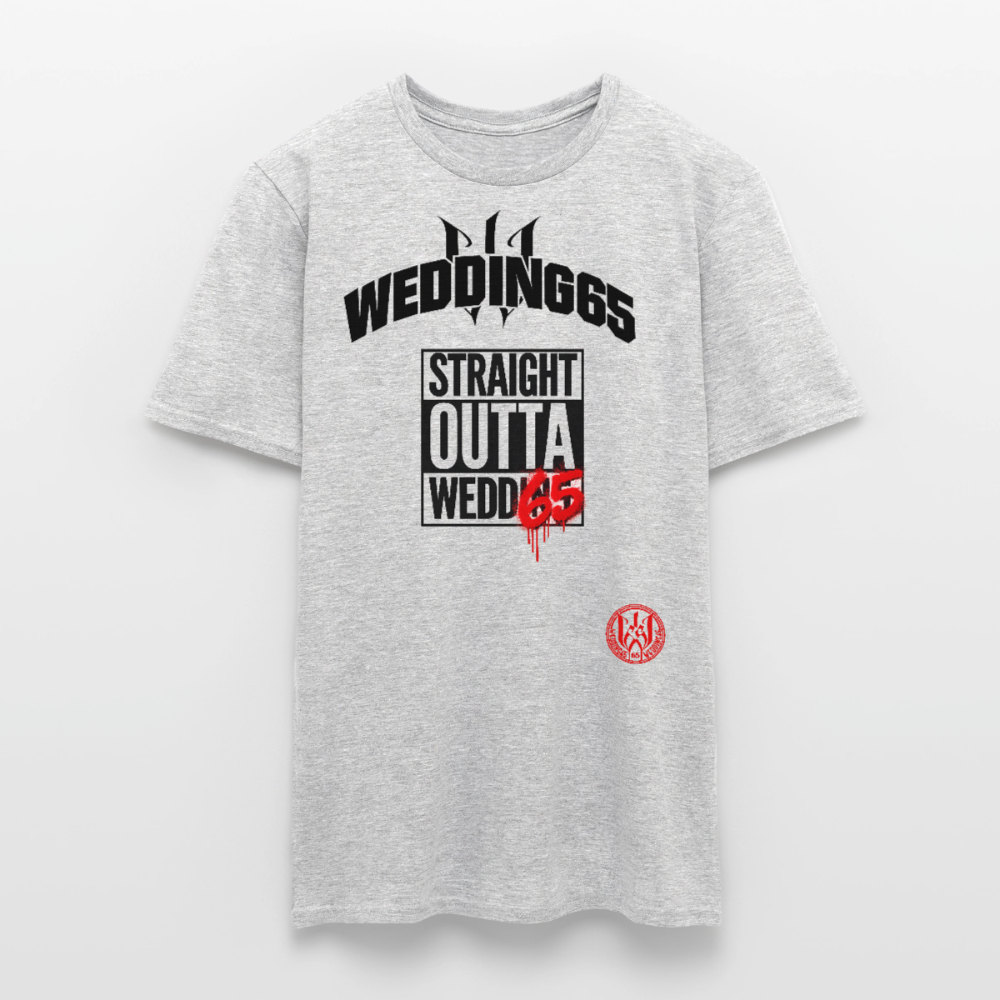 Straight Fill Wedding65 Männer T-Shirt - Grau meliert