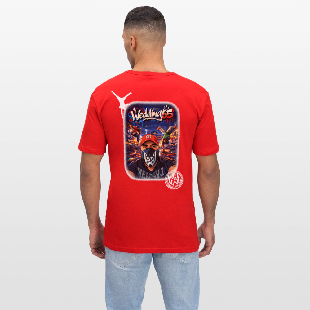 Wedding65 BreakCity Männer Slim Fit T-Shirt - Rot
