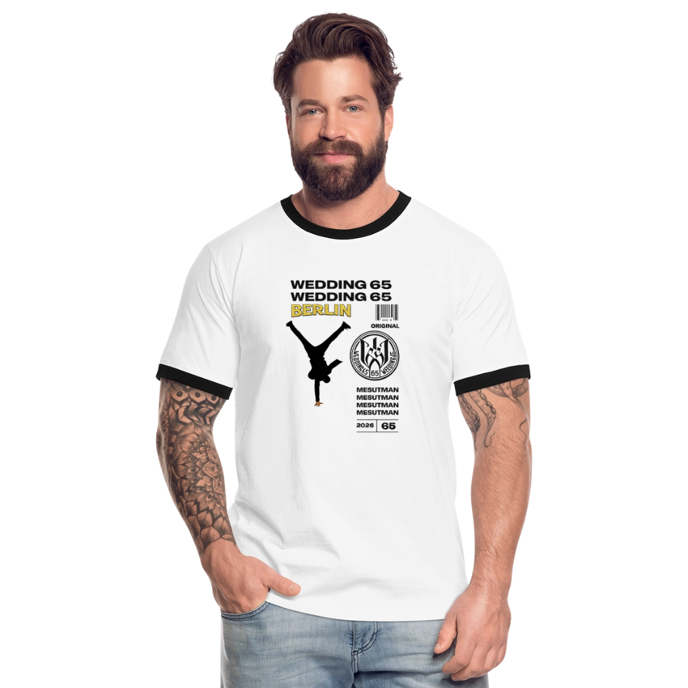 2026 Mesutman Wedding 65 Männer Kontrast-T-Shirt - Weiß/Schwarz