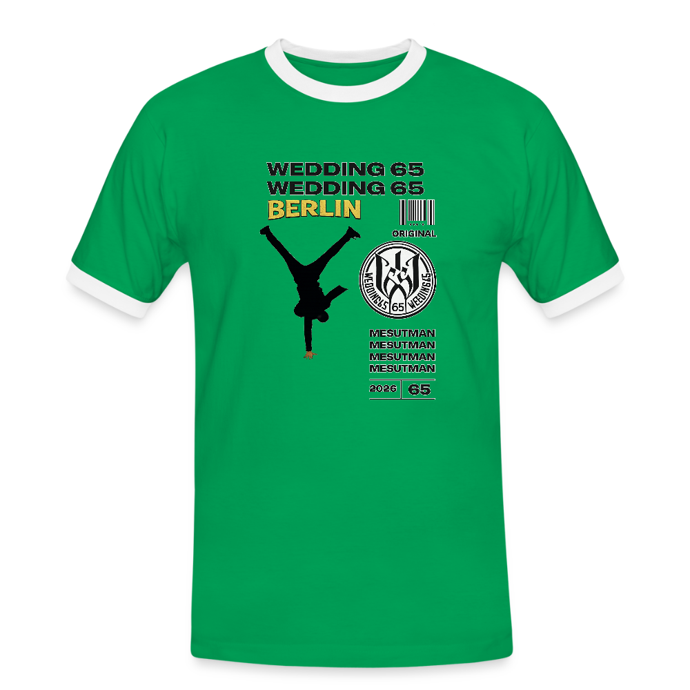 2026 Mesutman Wedding 65 Männer Kontrast-T-Shirt - Kelly Green/Weiß