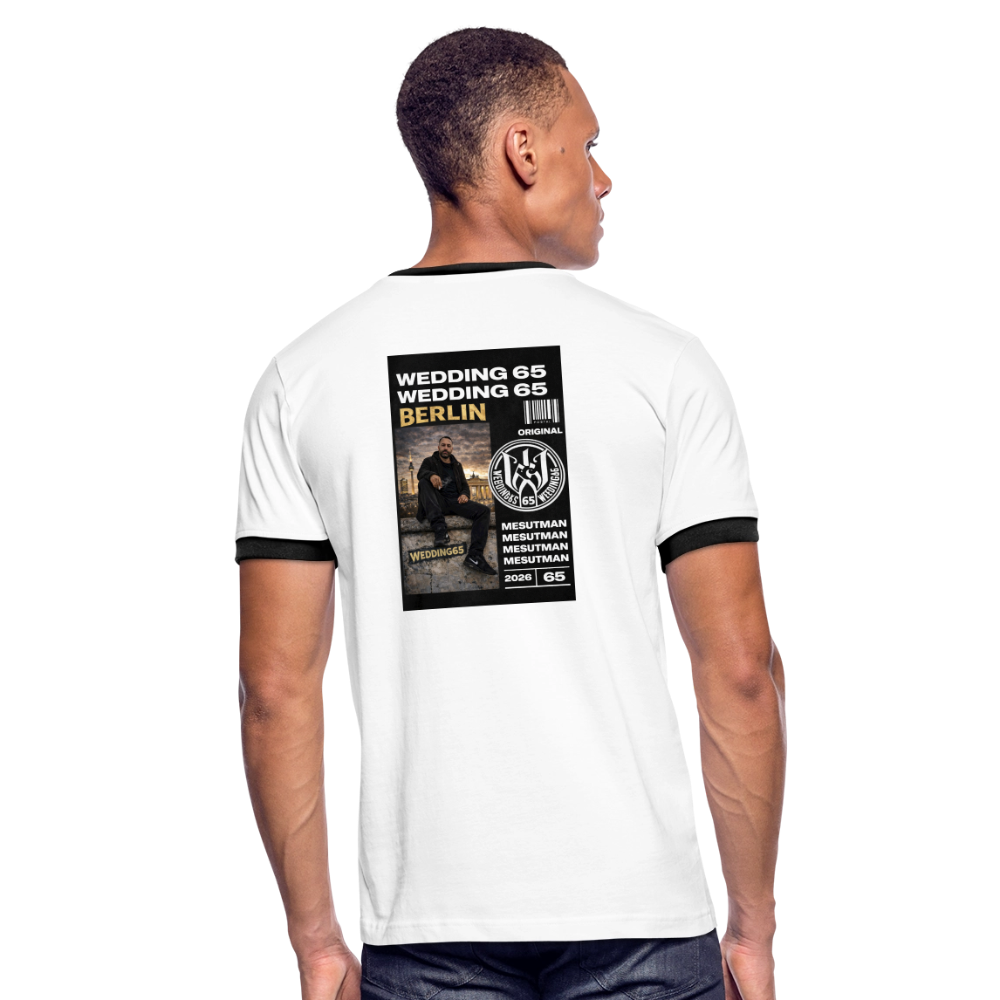 Mesutman Wedding 65 Männer Kontrast-T-Shirt - Weiß/Schwarz