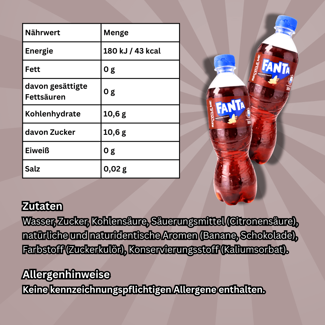 Fanta Bananen-Schokoladengeschmack – Banane & Schokolade | 500 ml