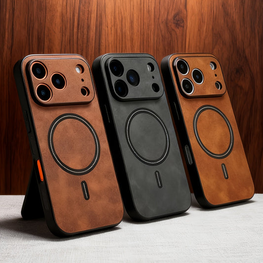 Handyhülle: Neue Luxus-Kunstleder-Magnet-Schockfest-Hülle