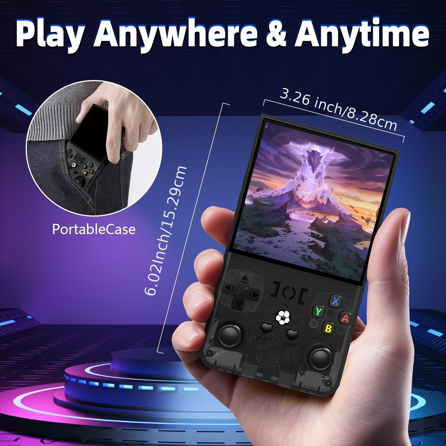 Retro Handheld Spielekonsole R36MAX 4-Zoll IPS HD Bildschirm 64GB/128GB Speicher