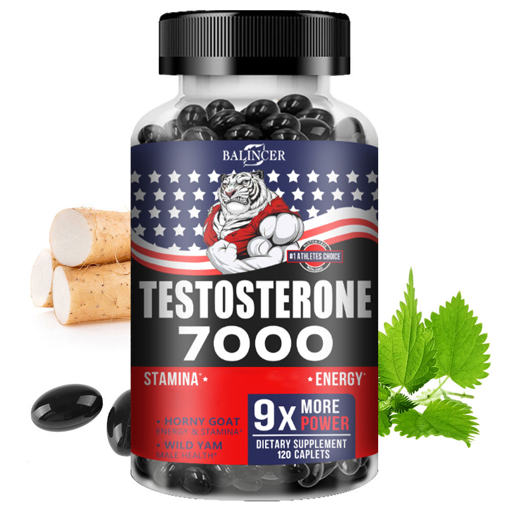 Testosteron-Ergänzungsmittel - mit Kalzium, Brennnessel & Sägepalme - Unterstützt Regulierte Energieniveaus - 120 Kapseln