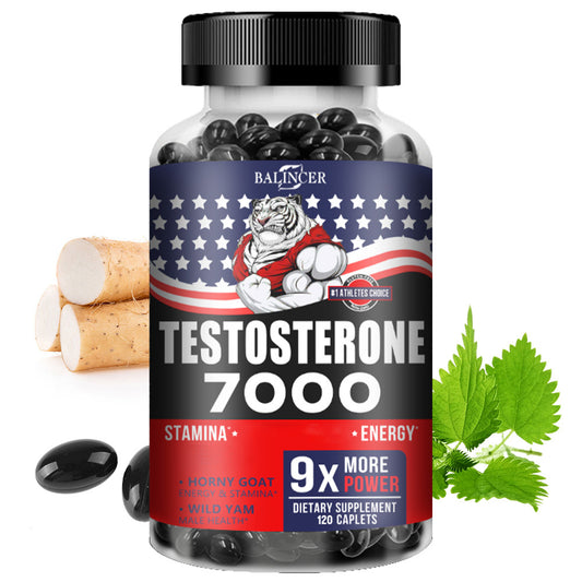 Testosteron-Ergänzungsmittel - mit Kalzium, Brennnessel & Sägepalme - Unterstützt Regulierte Energieniveaus - 120 Kapseln