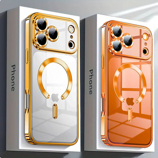 Luxuriöse, transparente, magnetische, kabellose Ladehülle mit weichem Design